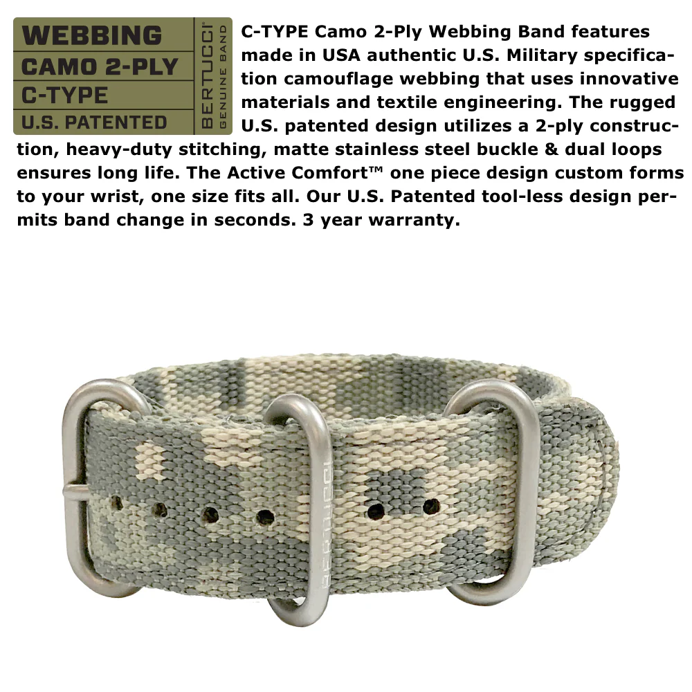 #11112 DX3® Camo™ - Stone Dial, Digicam C-Type Camo Webbing Band - Image 4