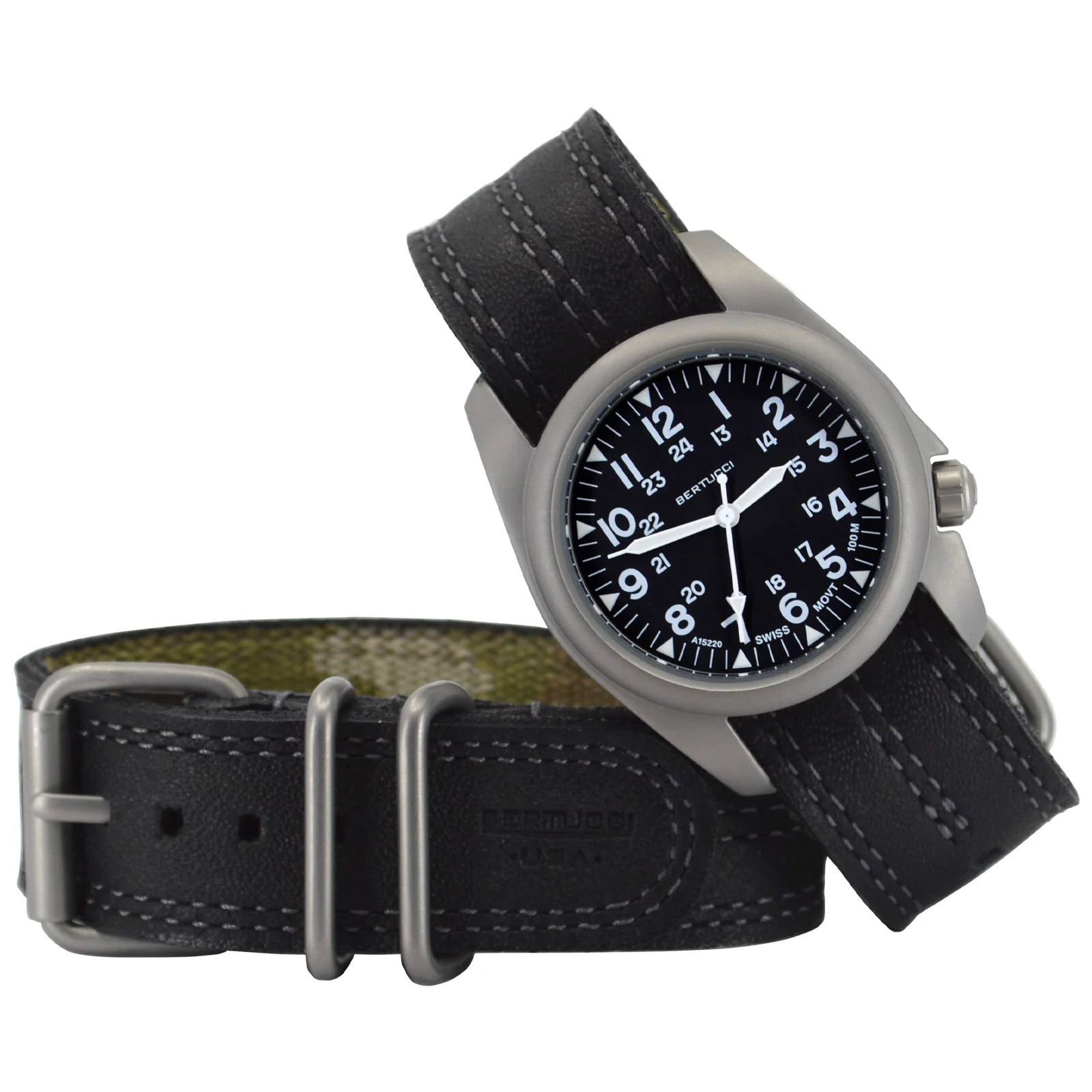 #11506 A-2S Pantera™ Six - Black dial, Obsidian Black w/ Gray Stitch Band - Image 4