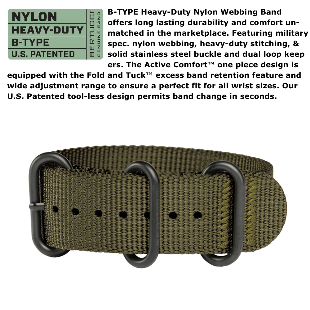 #11510 A-2S Vintage™ - Black dial, Defender Olive™ Nylon Band - Image 5
