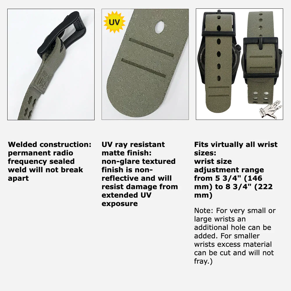 #11515 A-2S Military Ultra-Duty™, Black dial w/ #32V Foliage Vtech Tridura™ band + #301 Foliage Pro-Guard - Image 10