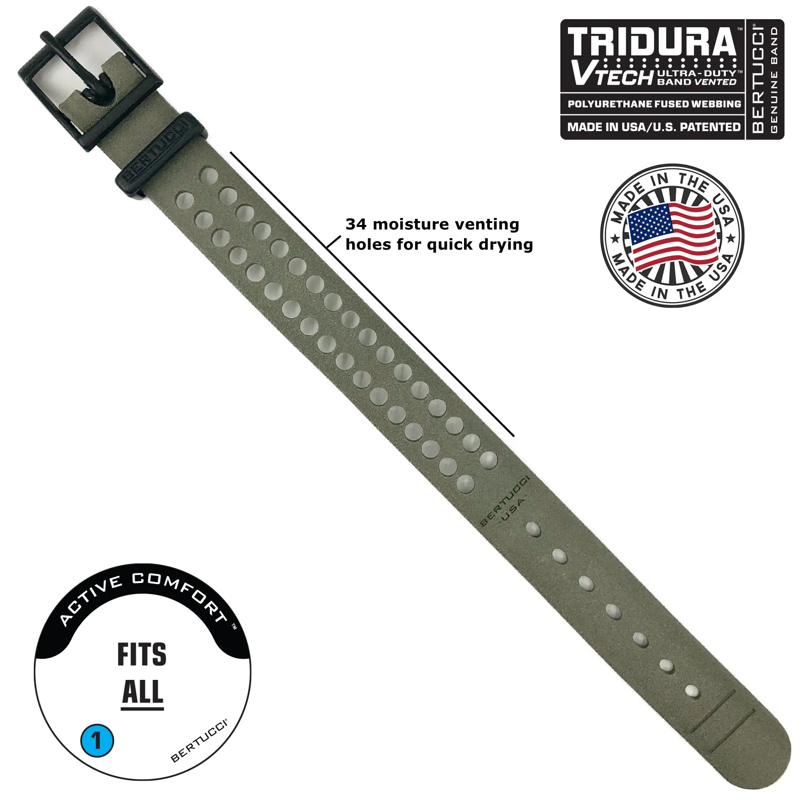 #11515 A-2S Military Ultra-Duty™, Black dial w/ #32V Foliage Vtech Tridura™ band + #301 Foliage Pro-Guard - Image 5