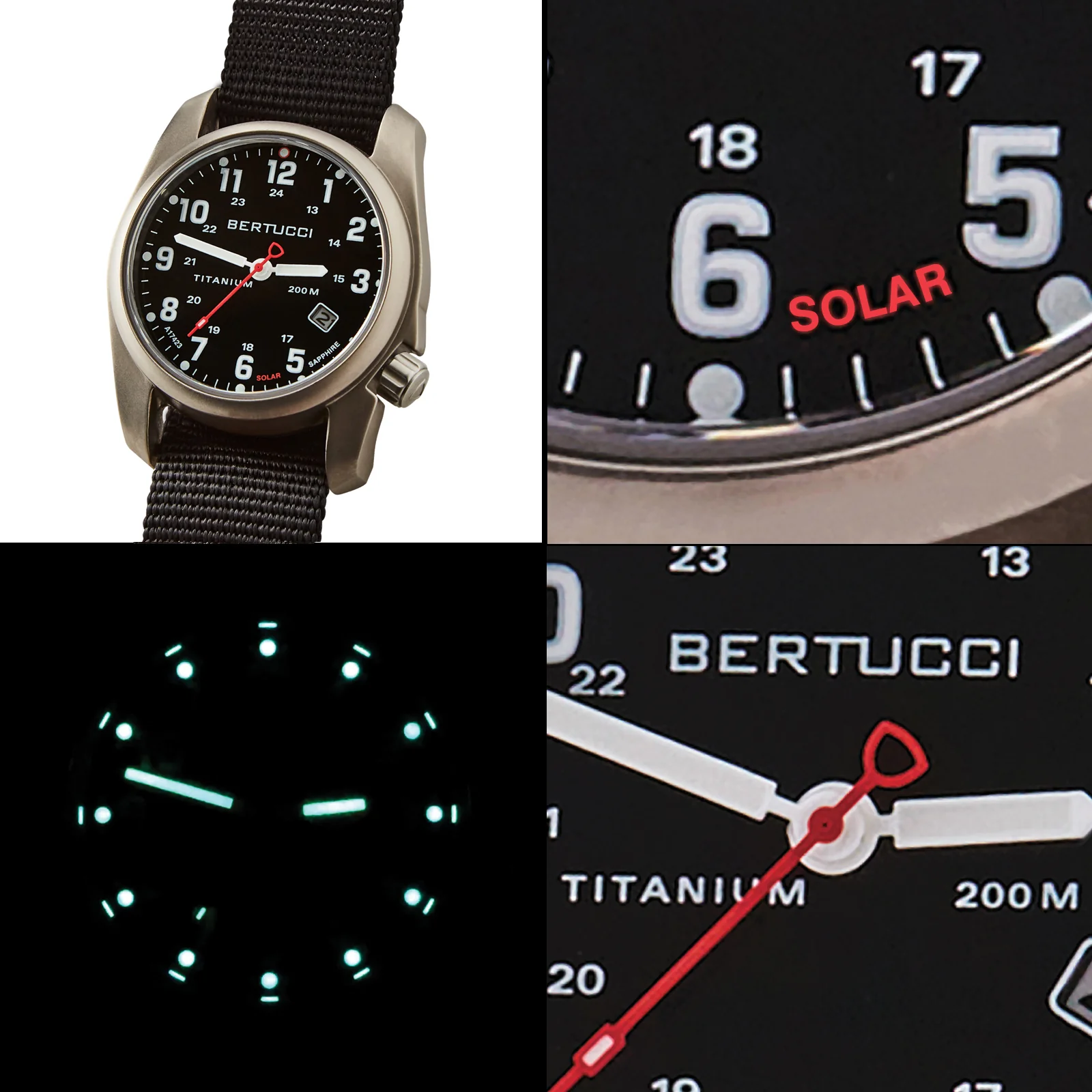 #12803 A-2TS Solar Classic - Black w/ Alpina Brown Duraform Leather Band - Image 4