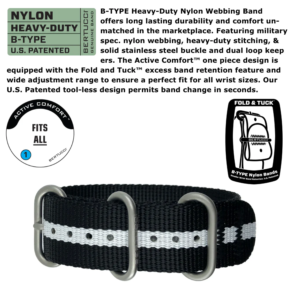 #13393 A-3P Optic White™ Black - Optic White dial, Black w/ Optic White Pro-Stripe™ nylon band - Image 4
