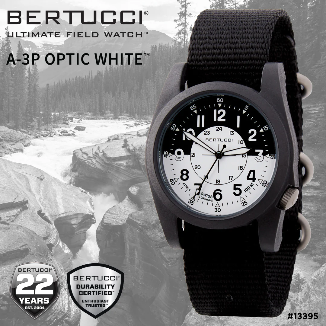 #13393 A-3P Optic White™ Black - Optic White dial, Black w/ Optic White Pro-Stripe™ nylon band - Image 6