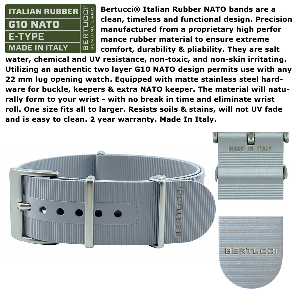 #17026 D-3T NATO EPIC - Black Dial w/ Titanium Grigio Italian Rubber NATO Band - Image 5