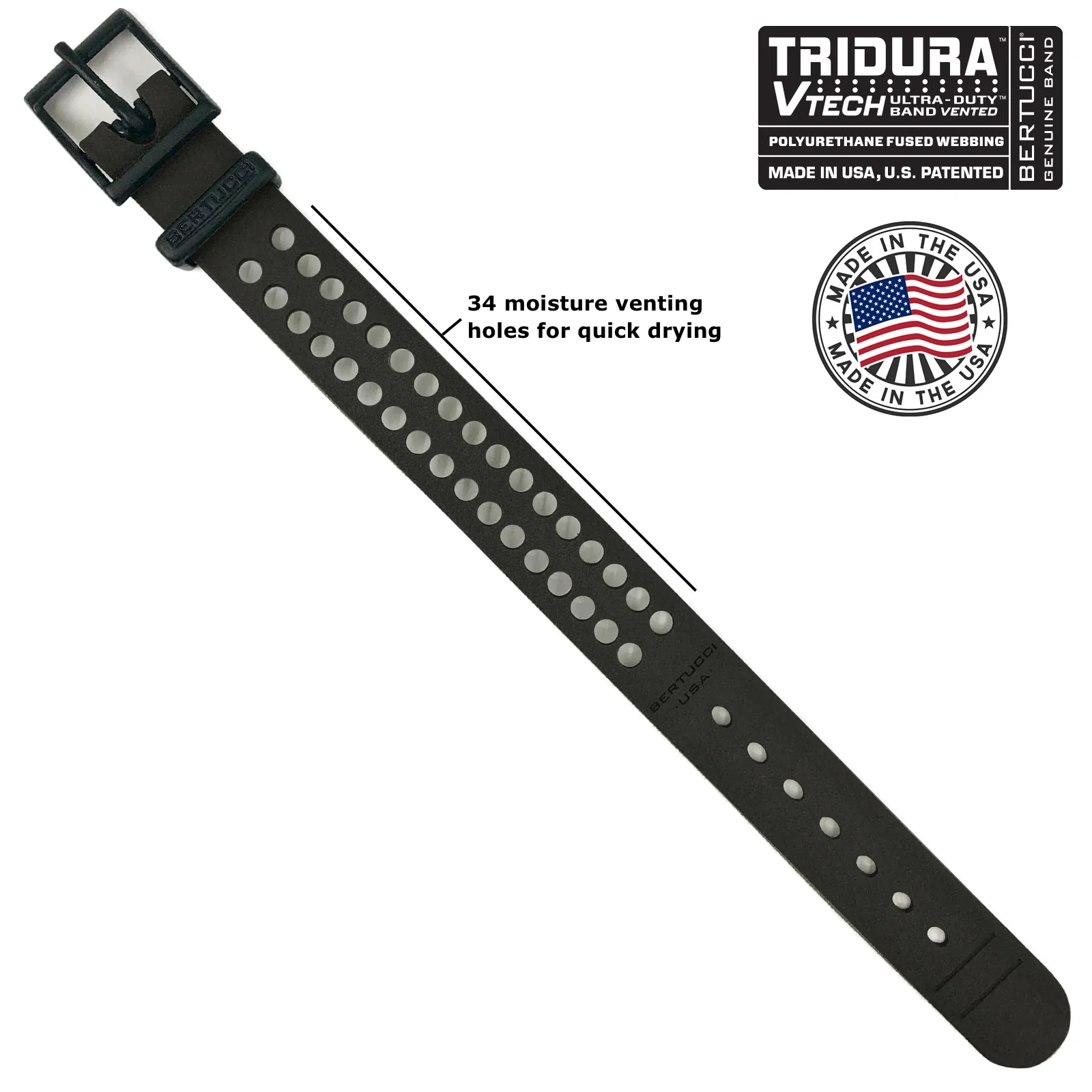#22036 A-2SEL Super Illuminated Ghost Gray electroluminescent dial- #31V Black Vtech Tridura™ band + #300 Black Pro-Guard - Military Ultra-Duty™ - Image 5