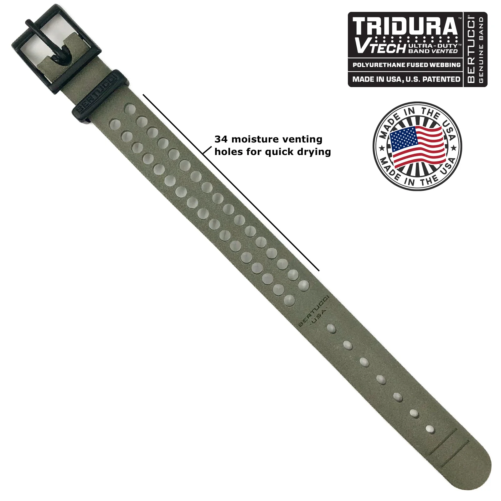 #22035 A-2SEL Super Illuminated Ghost Gray electroluminescent dial- #32V Foliage Vtech Tridura™ band + #301 Foliage Pro-Guard - Military Ultra-Duty™ - Image 5