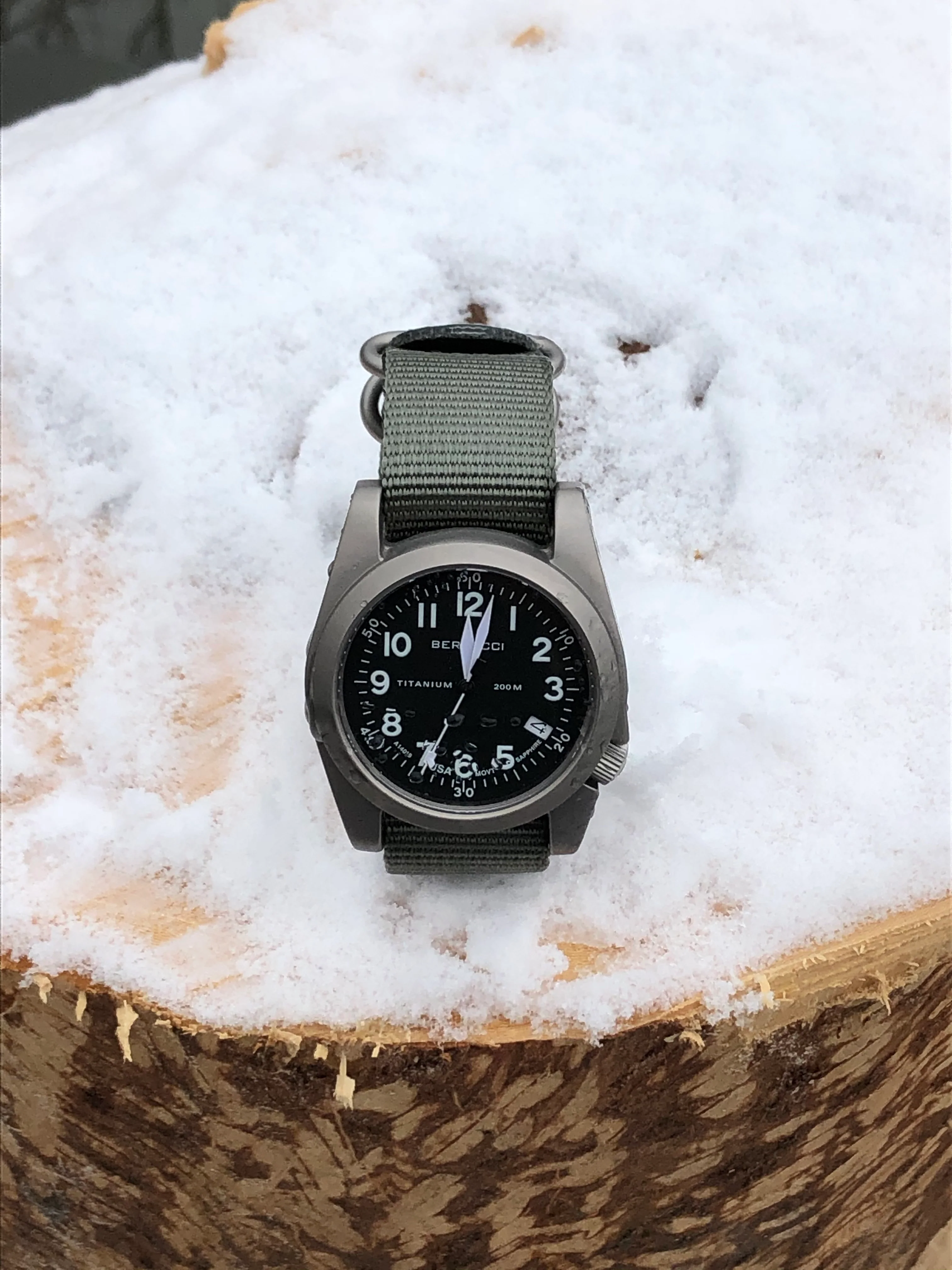 #13331 A-11T Americana - Black Dial w/ Defender Olive Nylon Band - Image 5