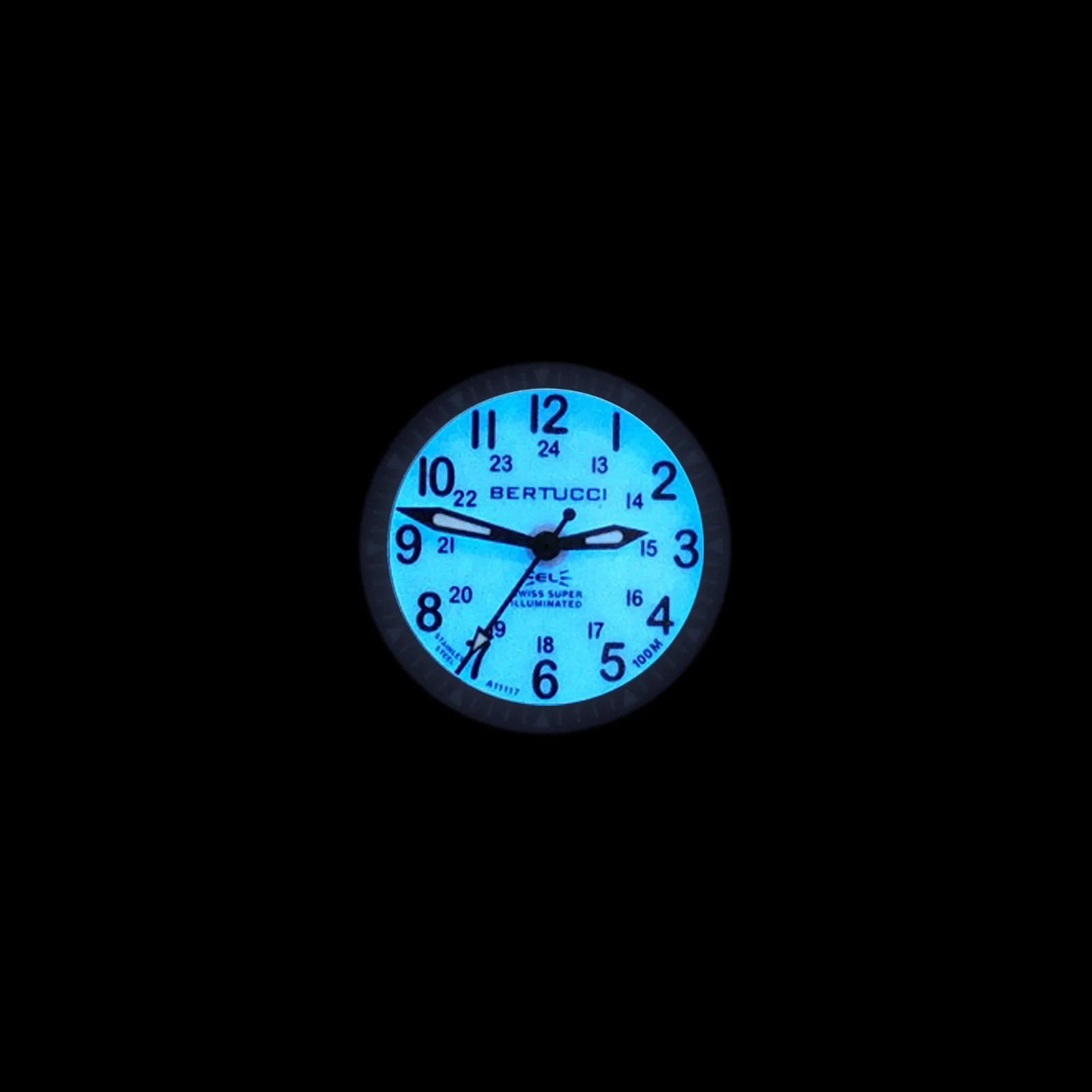 #22031 A-2SEL Super Illuminated Ghost Gray EL - Nurra Verde Italian Rubber NATO Band - Image 6