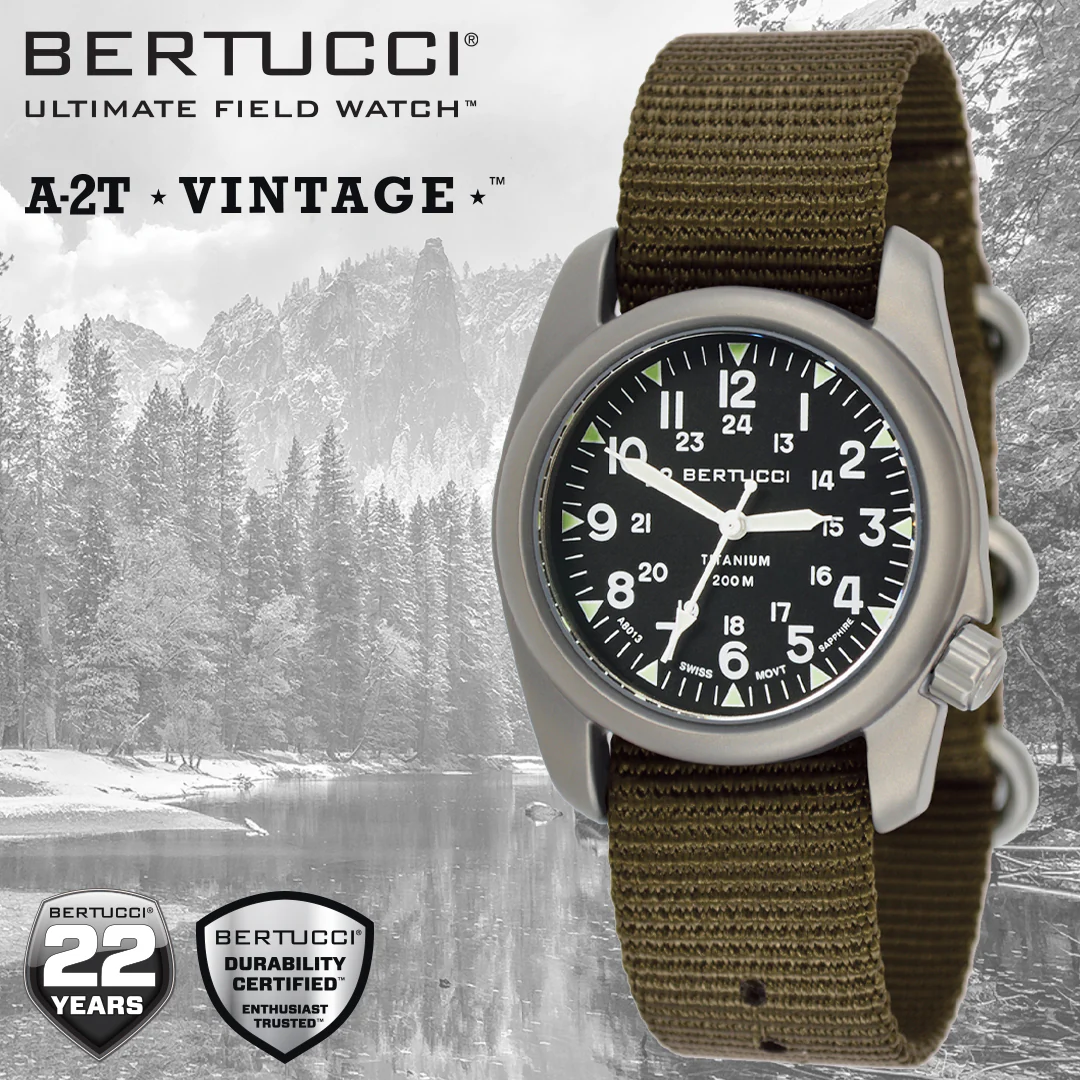 #12075 A-2T Vintage - Black Dial, Defender Olive Nylon Band - Image 5